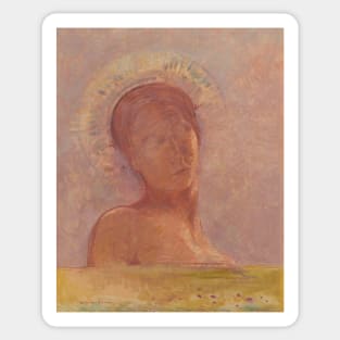 Closed Eyes by Odilon Redon Sticker